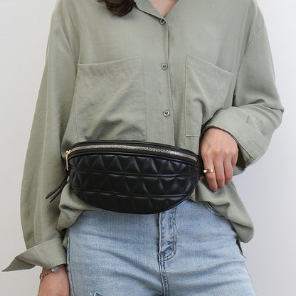 Leather Zipper Fanny Pack