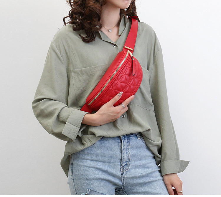 Leather Zipper Fanny Pack