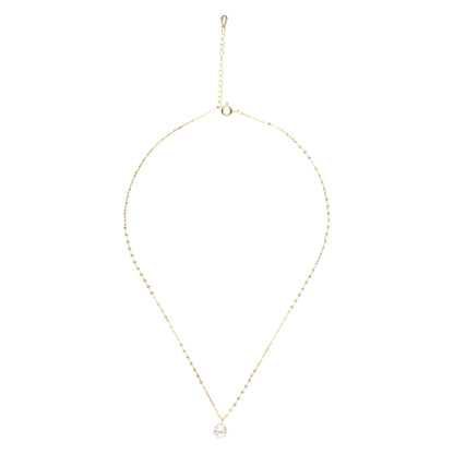 14K Gold Solitaire Necklace