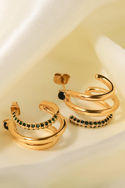 18K Gold Wrap C-Hoop Earrings