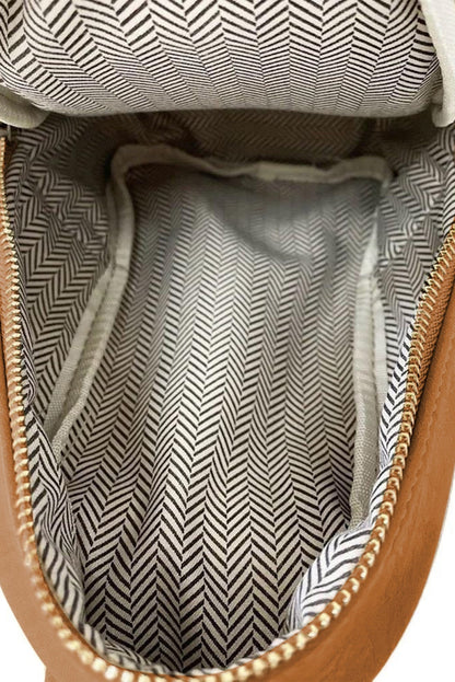 Leather Zipped Crossbody  Bag