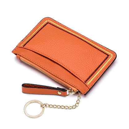 Mini Ultra-thin Genuine Leather Keychains