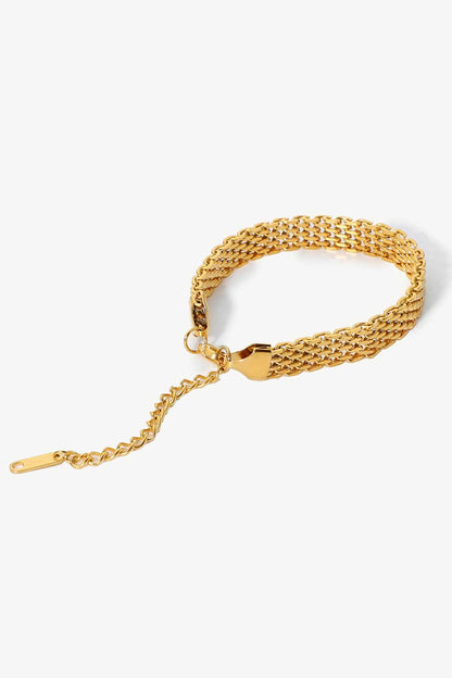 18K Gold Wide Chain Bracelet