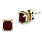 Ruby Red Gold Earrings