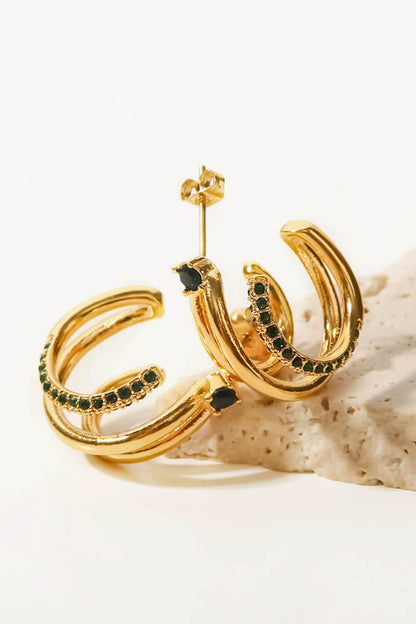 18K Gold Wrap C-Hoop Earrings