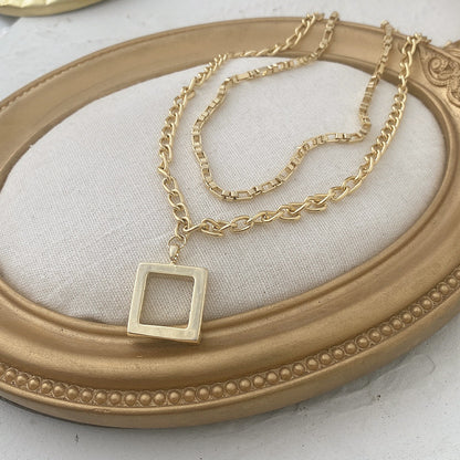 18k Gold Square Necklace