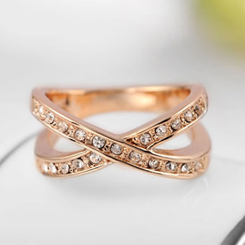 Rose Gold Rhinestone Ring