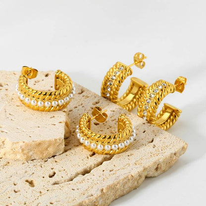 Twist 18K Gold Geo-Shaped Earrings