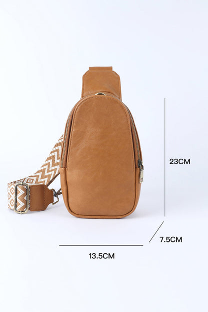Leather Zipped Crossbody  Bag