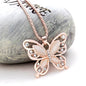 Gold Opal Butterfly Necklace