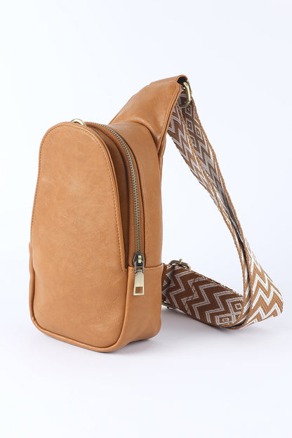 Leather Zipped Crossbody  Bag