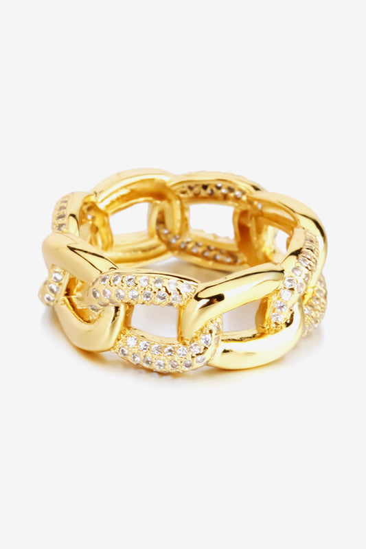 18K Gold Rhinestone Ring