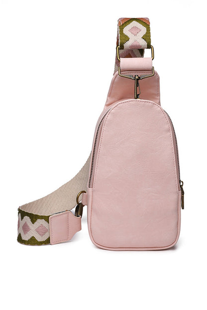 Leather Zipped Crossbody  Bag