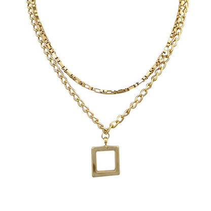18k Gold Square Necklace