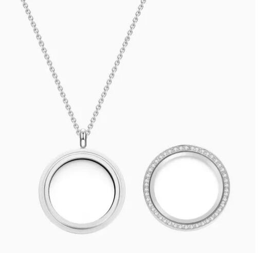 Circle With Crystal Locket Necklace