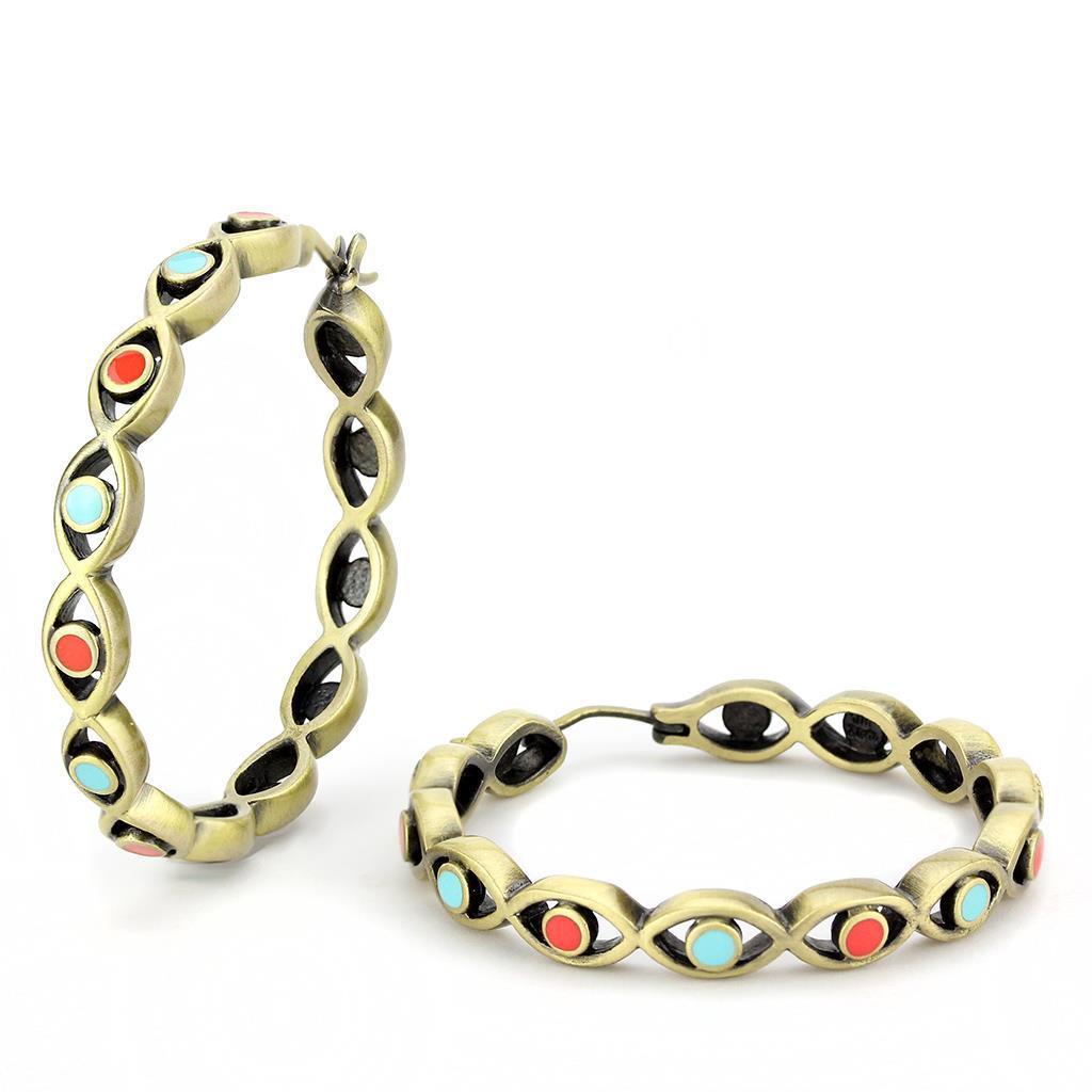Multi Color Gold Earrings
