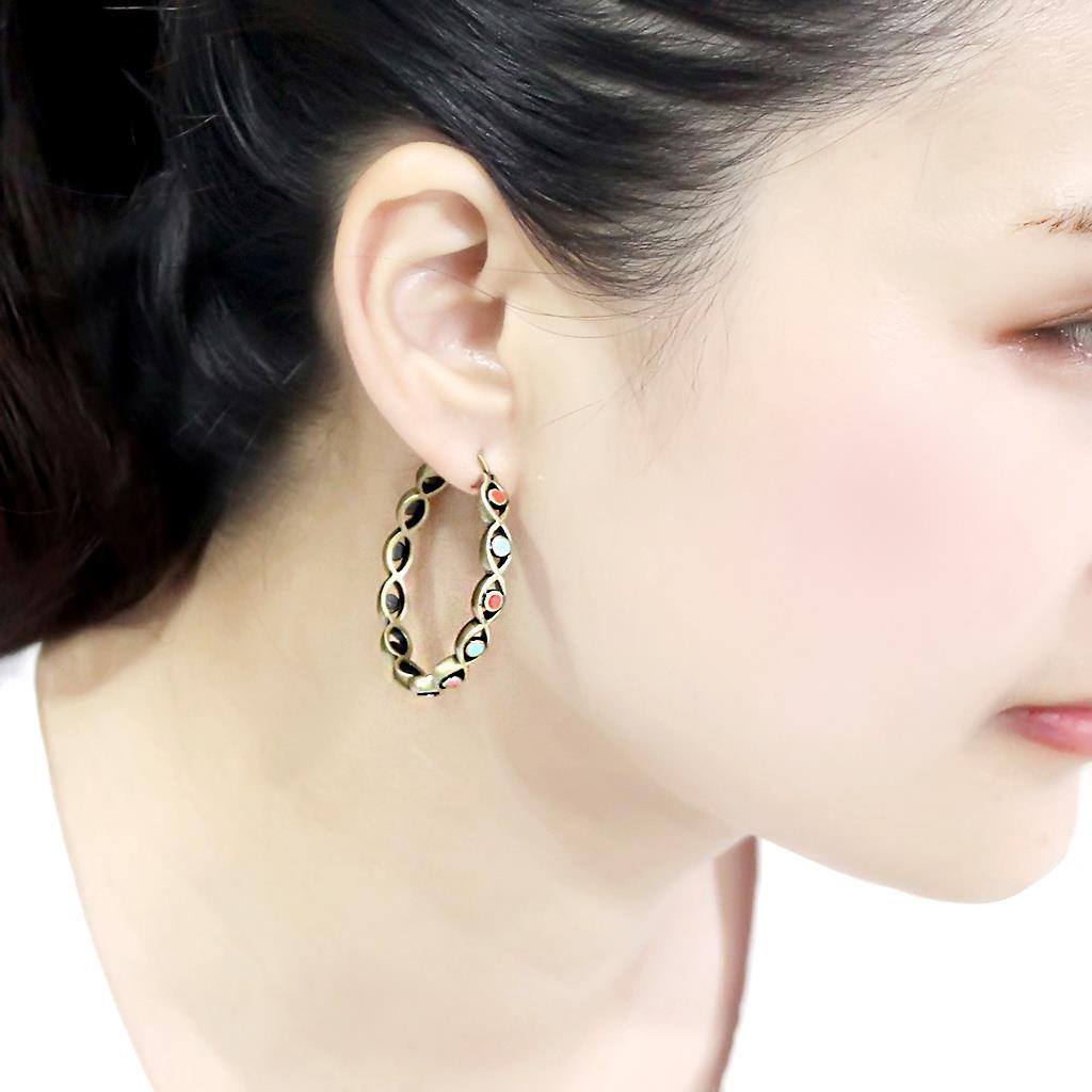 Multi Color Gold Earrings