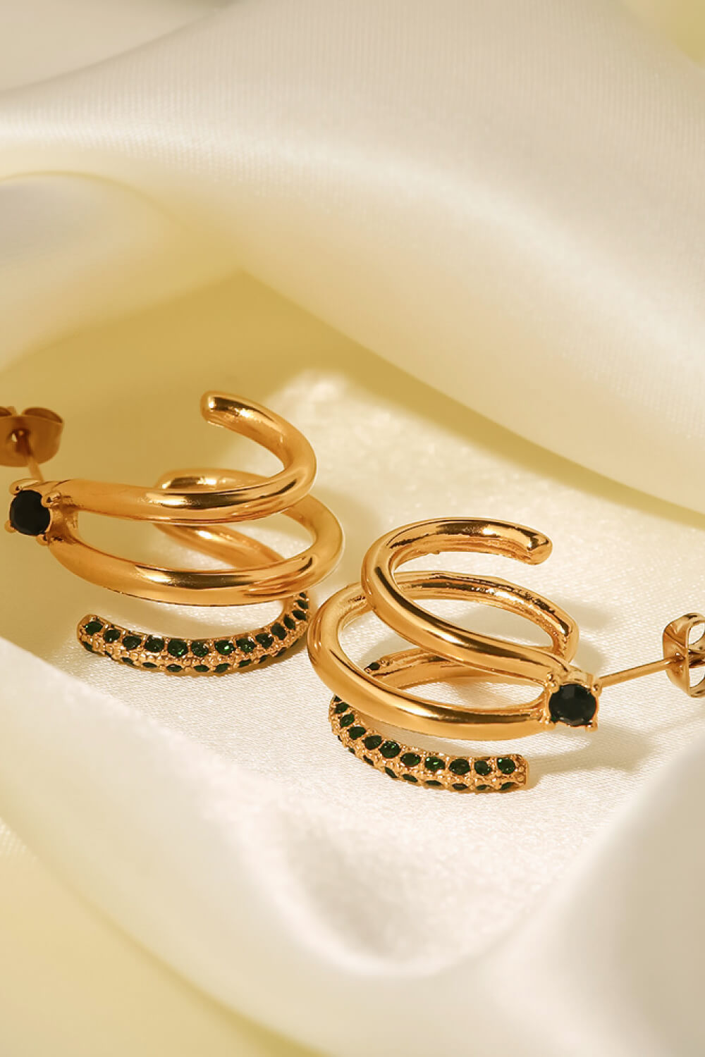 18K Gold Wrap C-Hoop Earrings