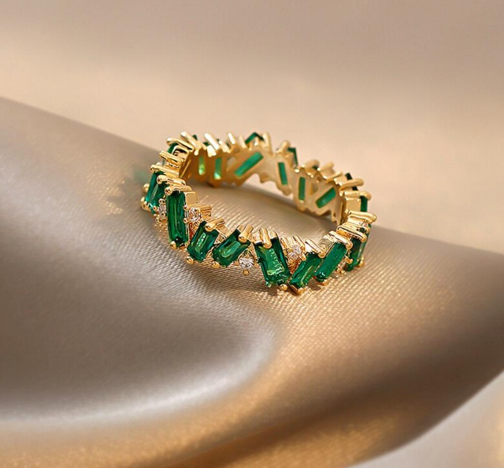 Luxury Green Crystal Rings
