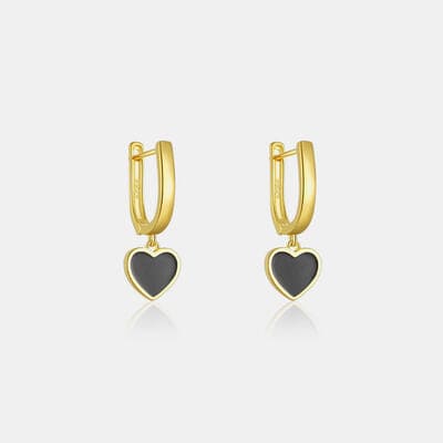 Silver & Gold Heart Drop Earrings