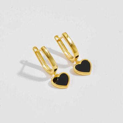 Silver & Gold Heart Drop Earrings