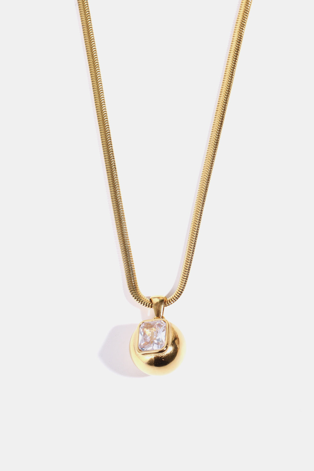 18K Gold Square Shape Necklace