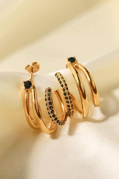 18K Gold Wrap C-Hoop Earrings