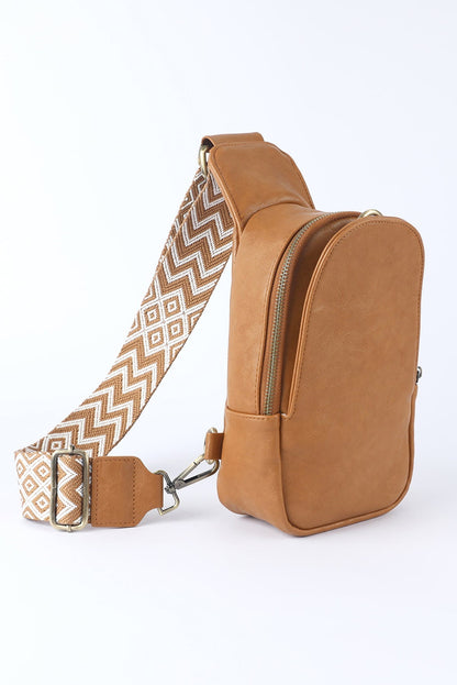 Leather Zipped Crossbody  Bag