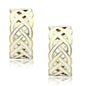 White & Gold Hoop Earrings