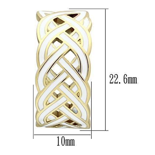 White & Gold Hoop Earrings