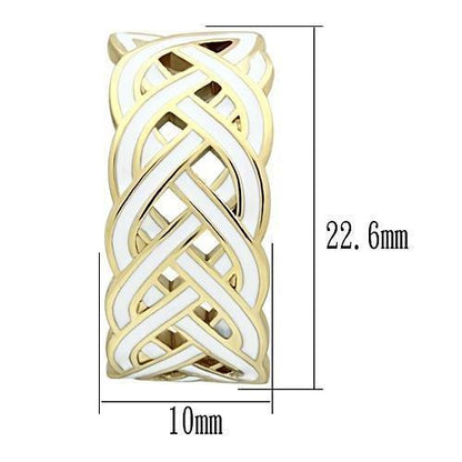 White & Gold Hoop Earrings