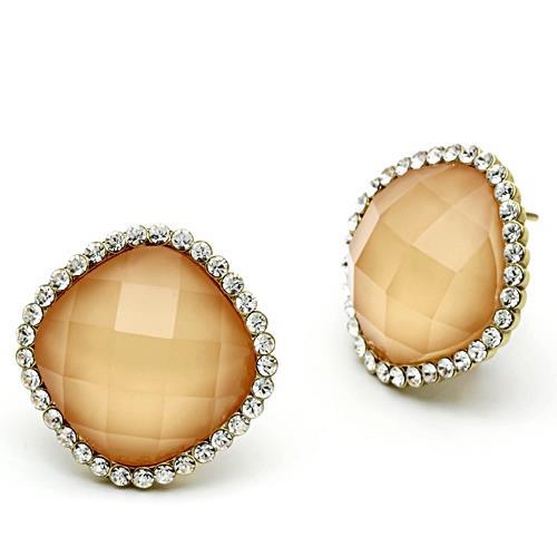 Bronze Earrings With Diamond Stone