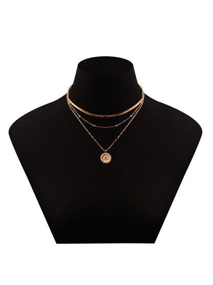 18k Gold Multi-Layer Round Necklace