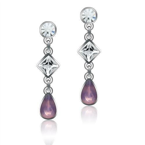Purple Drop Earrings