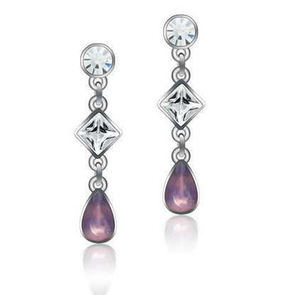 Purple Drop Earrings