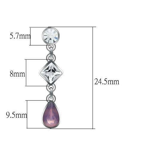 Purple Drop Earrings