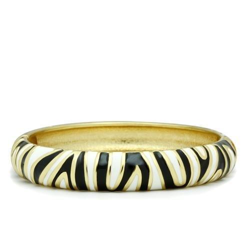 Gold & White Leopard  Bangle