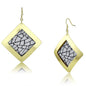 Matte Gold & Gold Iron Earrings with No Stone