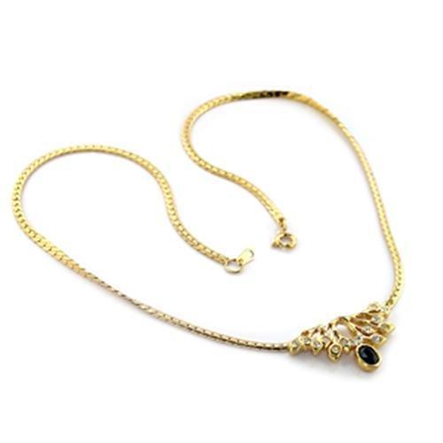 Gold Plated Necklace  in Black Diamond
