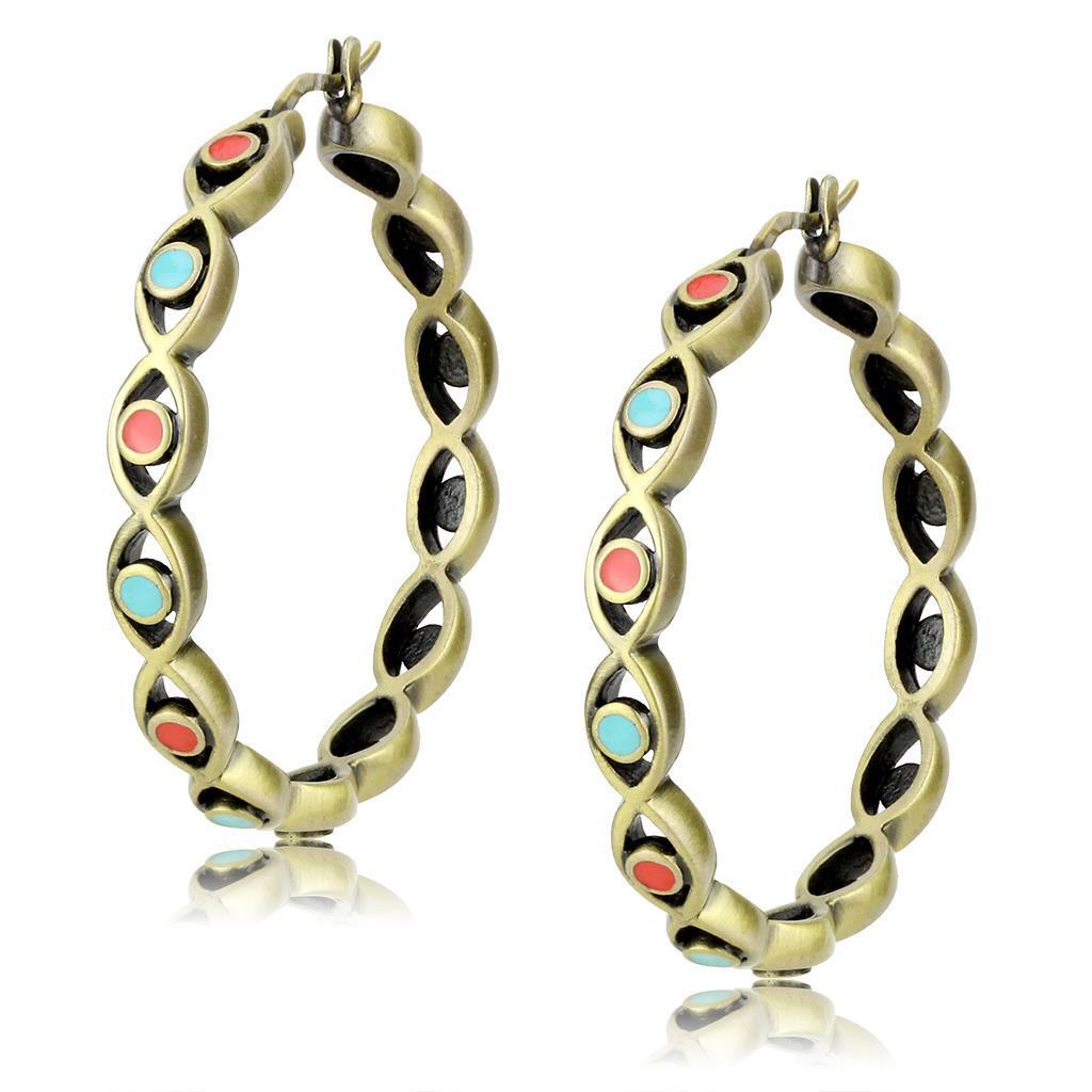 Multi Color Gold Earrings