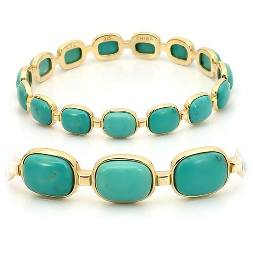 Gold Bangle with Precious Turquoise